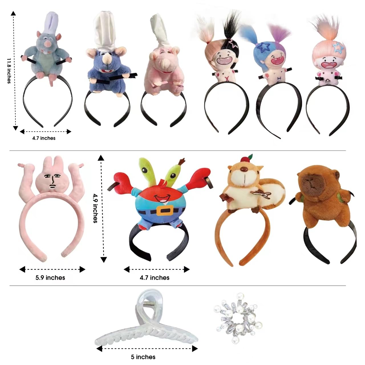 Tumahe 2 pcs Remy Ratatouille Headband Plush Clip 1