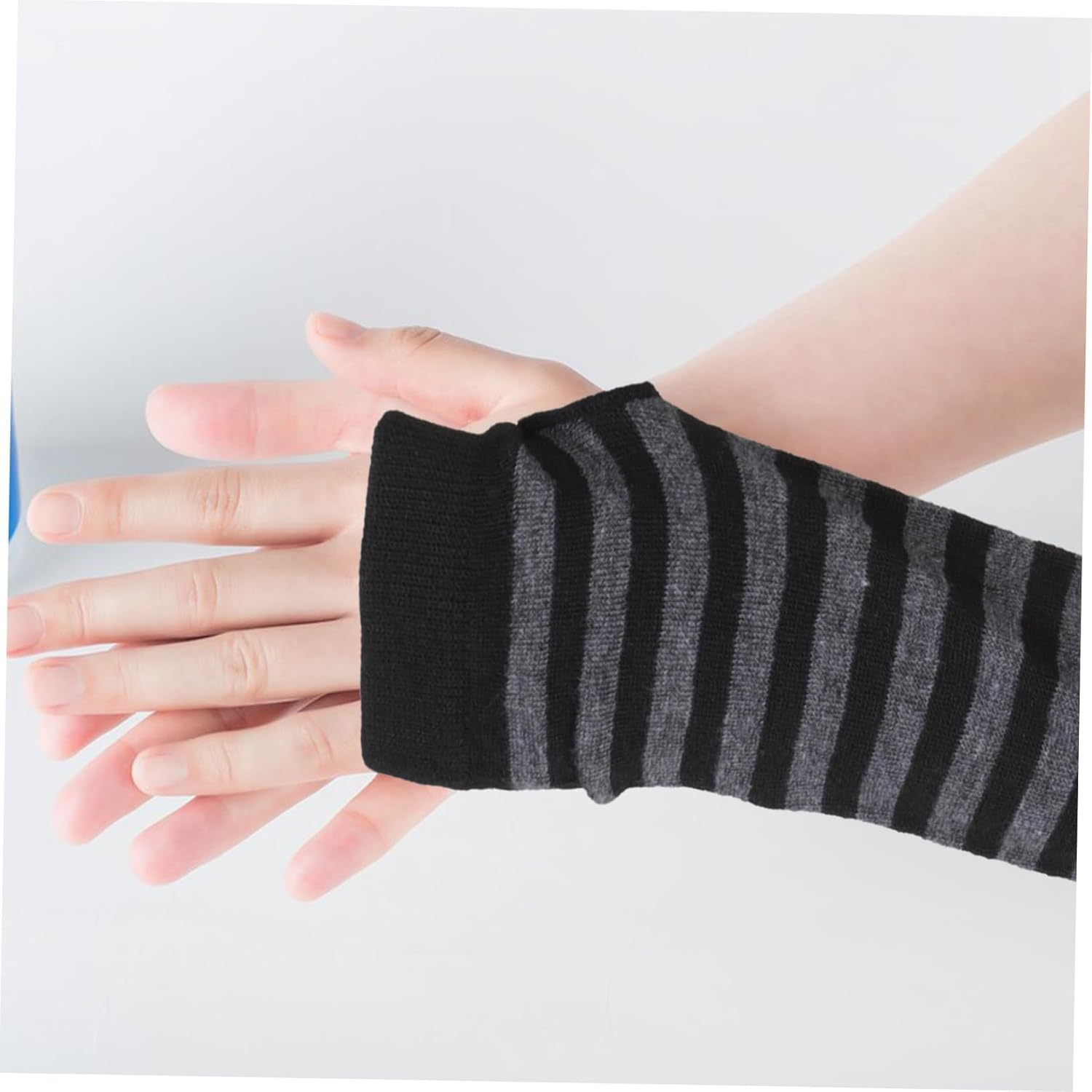 FOMIYES Stripe Fingerless Gloves for Women Tech Warm