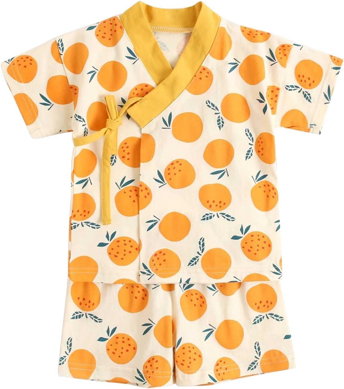 Fruit Print Short Sleeve Outfit for Baby Boys and Girls