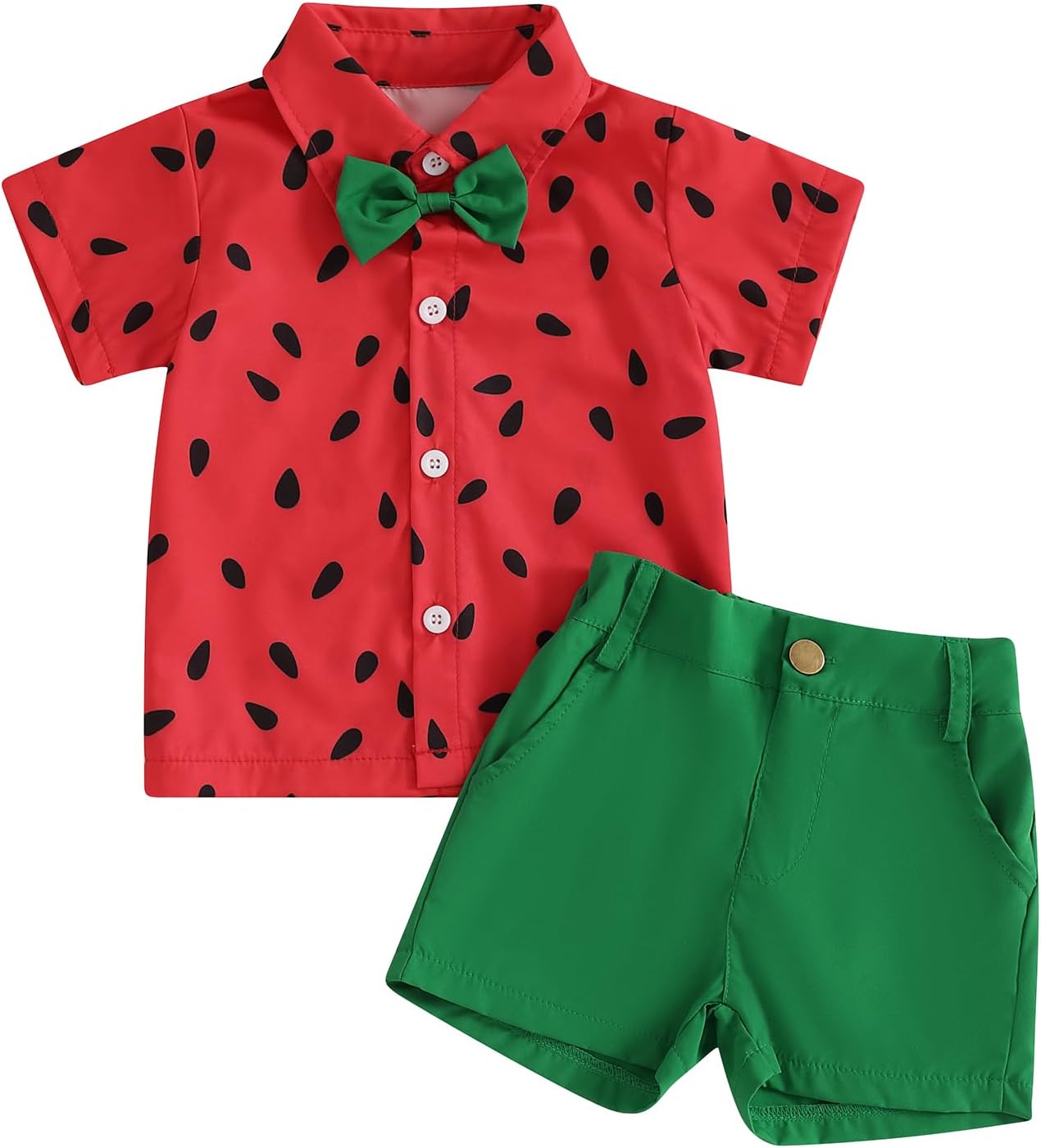 CIYCUIT Toddler Boy Summer Print Shirt Set