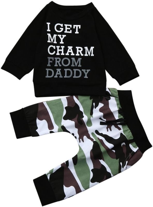 EnJoCho Newborn Boy Camouflage Romper Set 6M 1