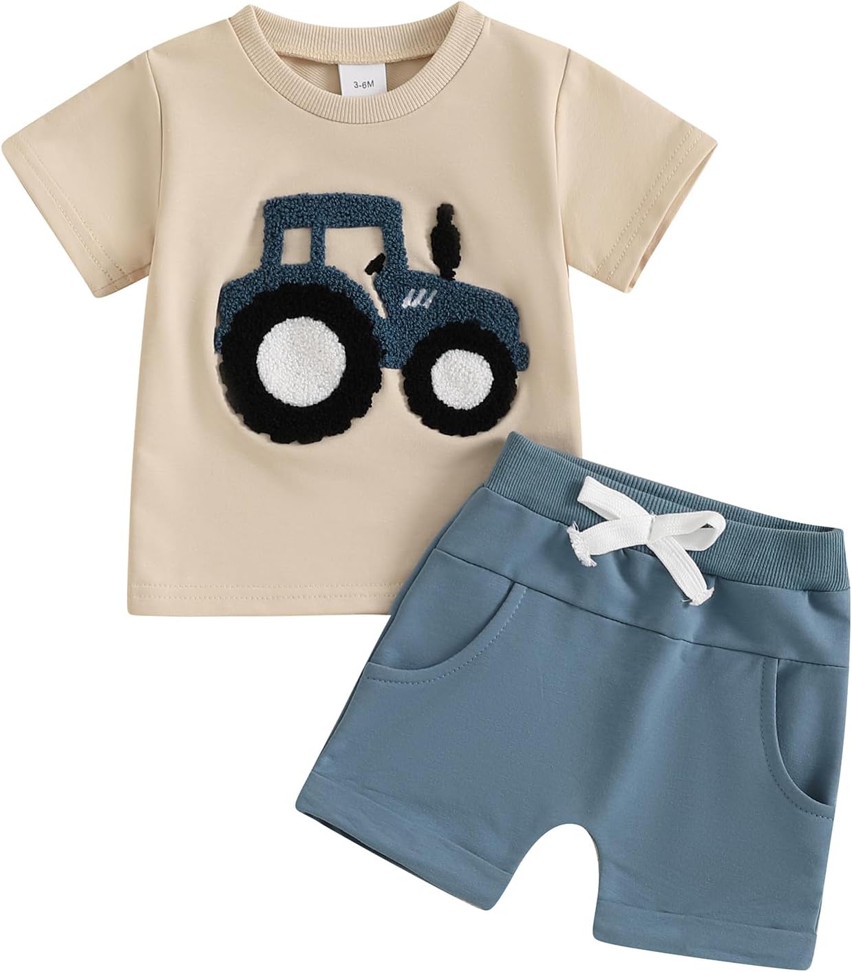Mini Tractor and Farm Set for Baby BOY SUMMER Outfit