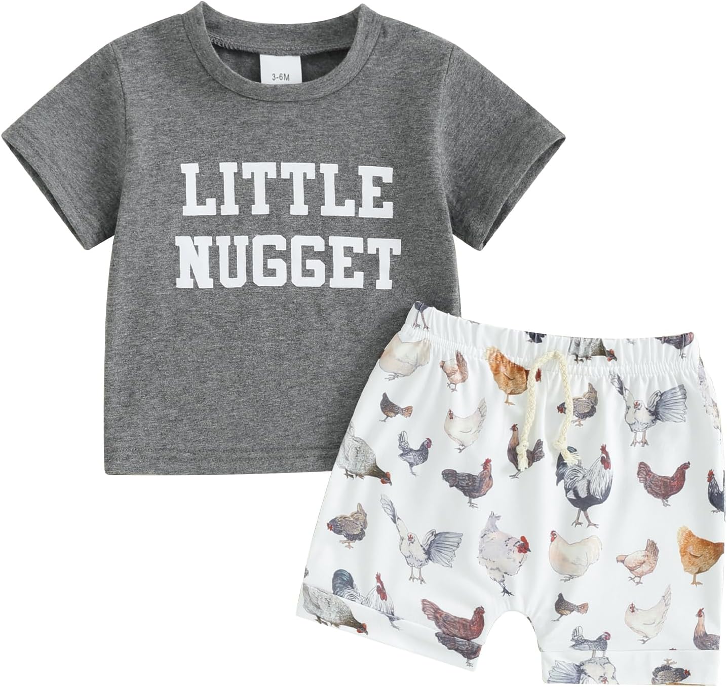 Ledy champswiin toddler baby boys farm outfits 2-piece casual summer set
