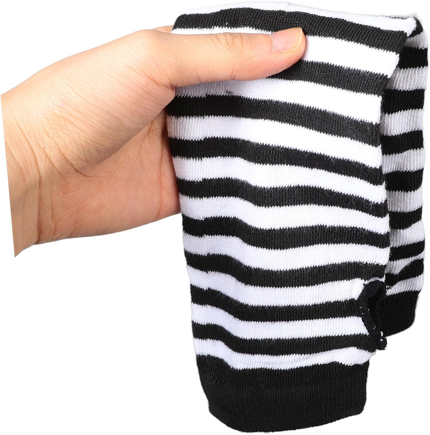 Cute Striped Fingerless Gloves Long Arm Warmers for Women Winter Protection