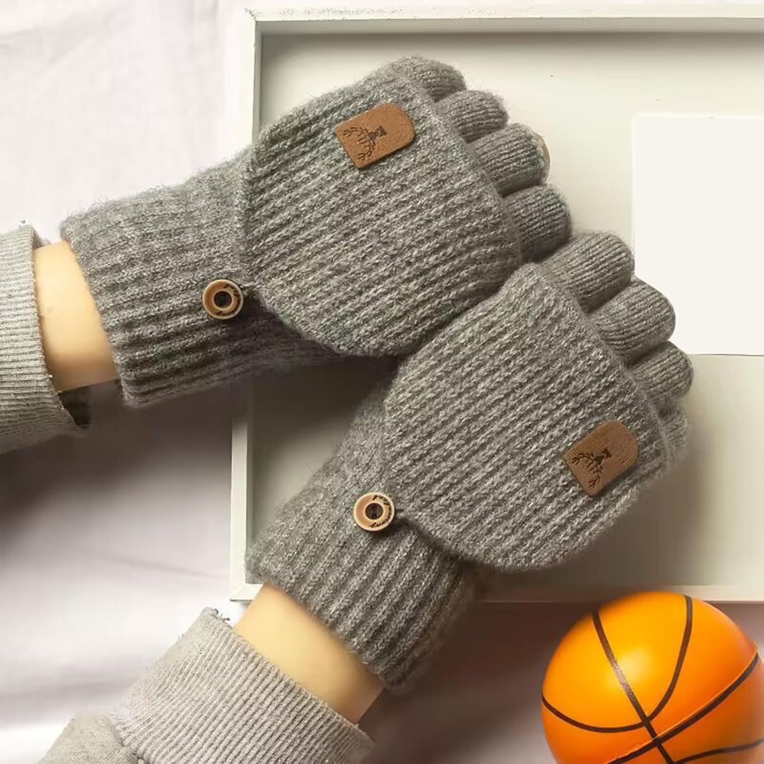 Winter Fingerless Gloves for Men Women Kids