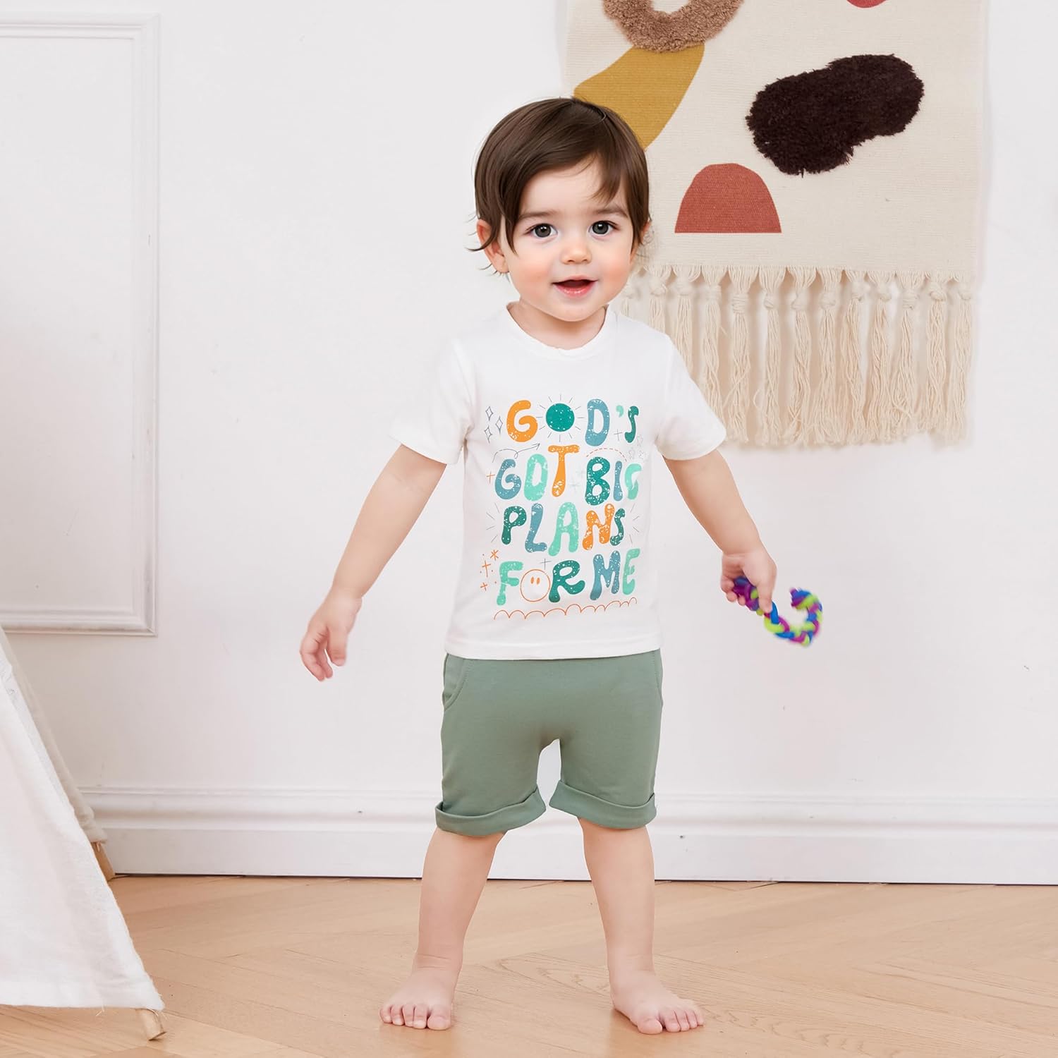 Murnouche Excavator Toddler Boys Summer Clothes Set