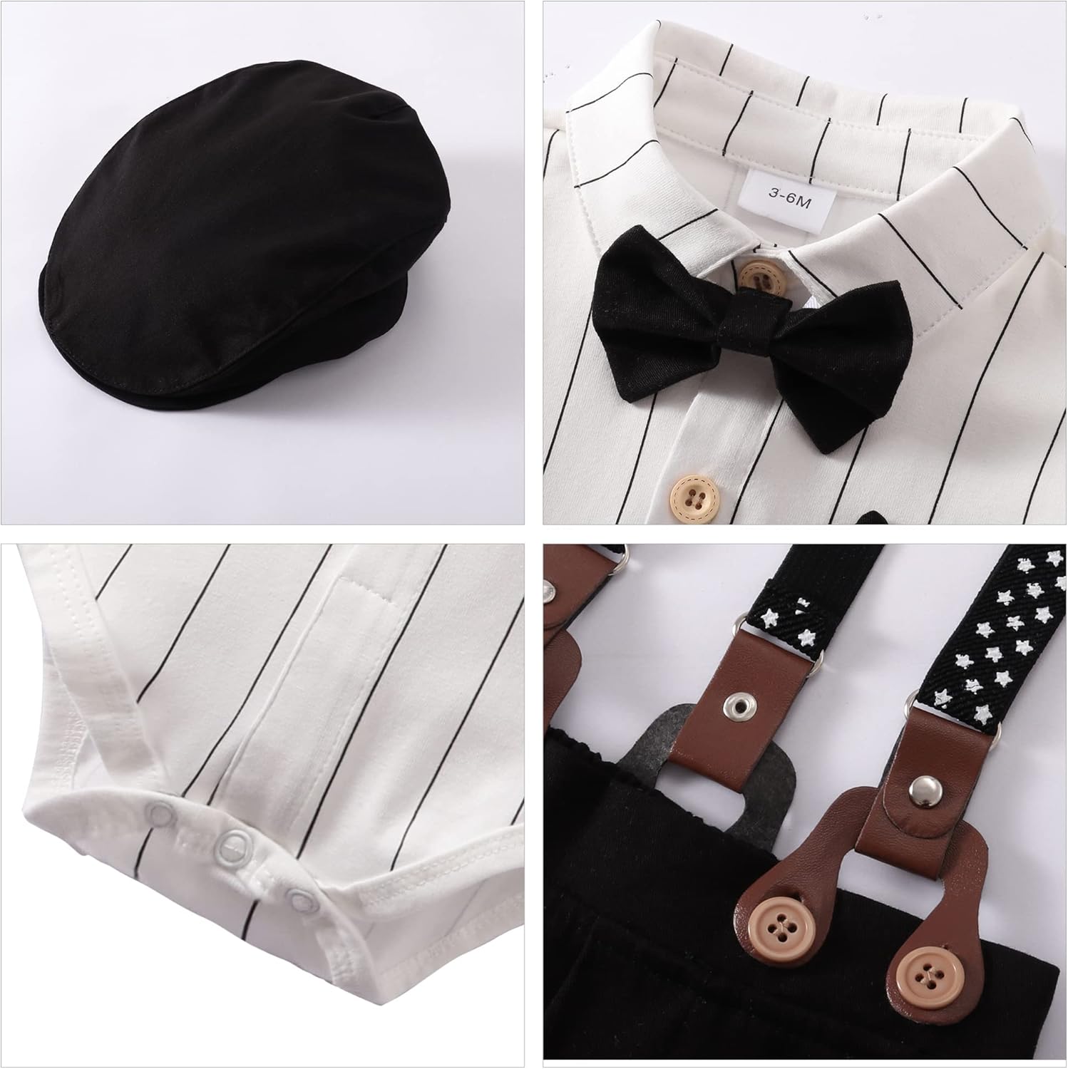 YALLET Baby Boy Tuxedo Set 0-18M