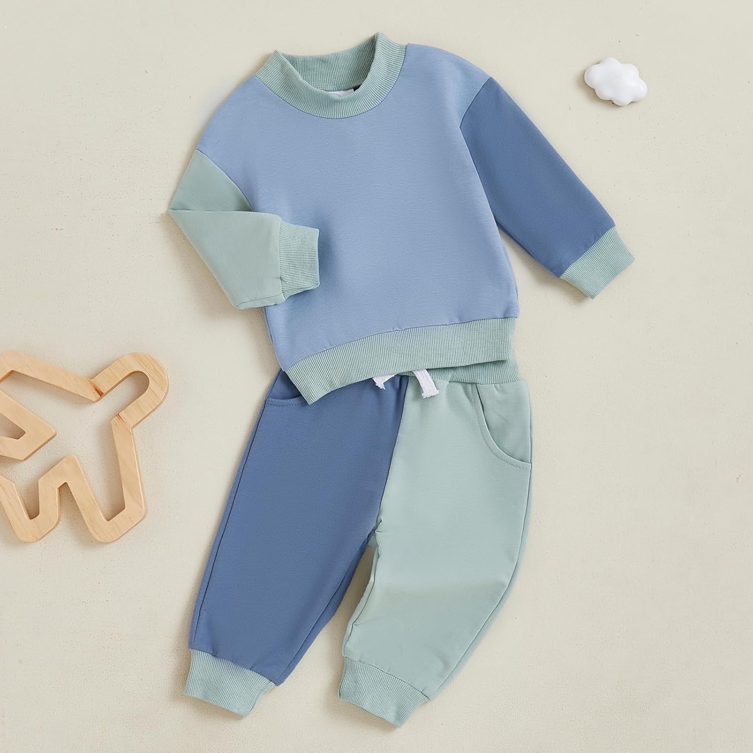 Saliuentm Baby Boys Girls Contrast Color Sweater Set