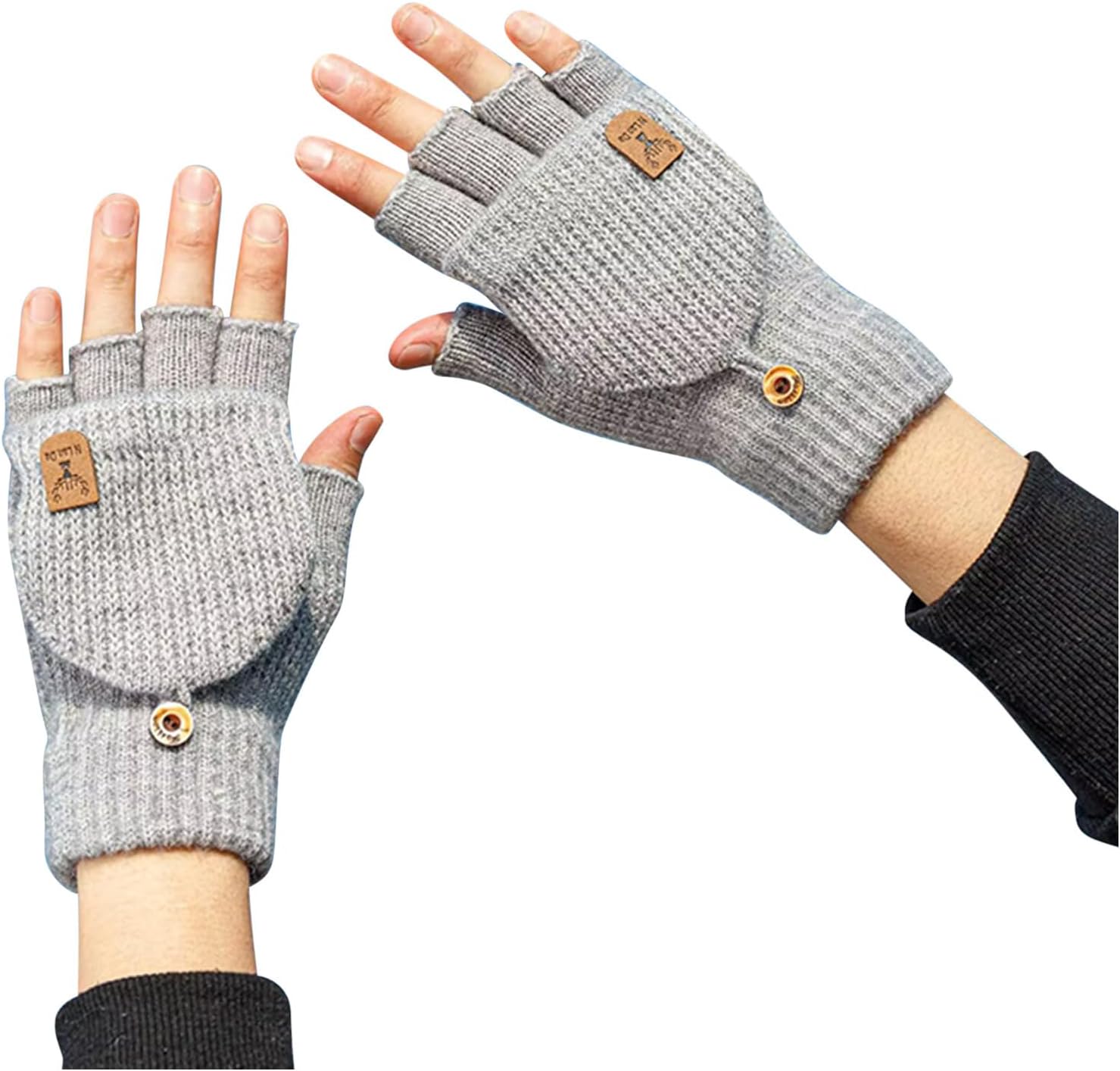 Winter Fingerless Gloves for Men Women Kids