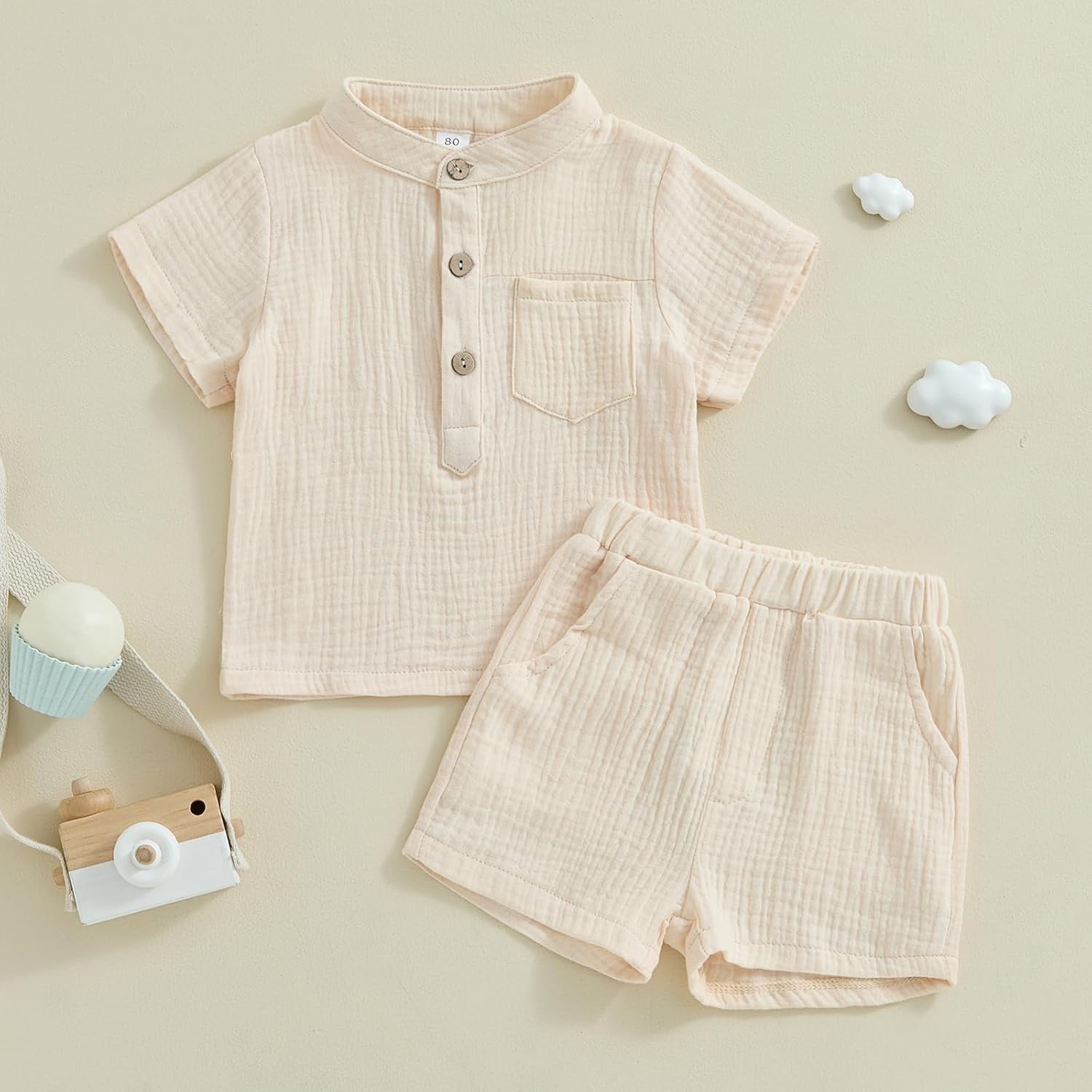 Little gentleman button-up short set