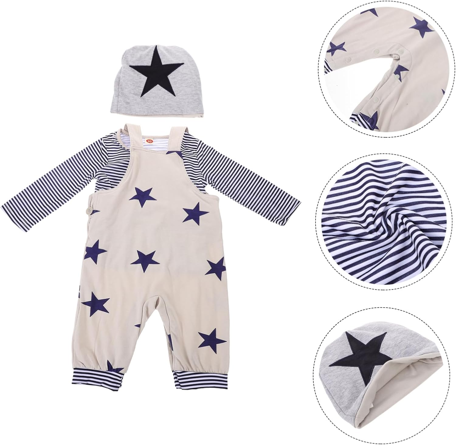 Homoyoyo Boys Star Print Preschool Clothing Set Fun Playful Newborn Toddler