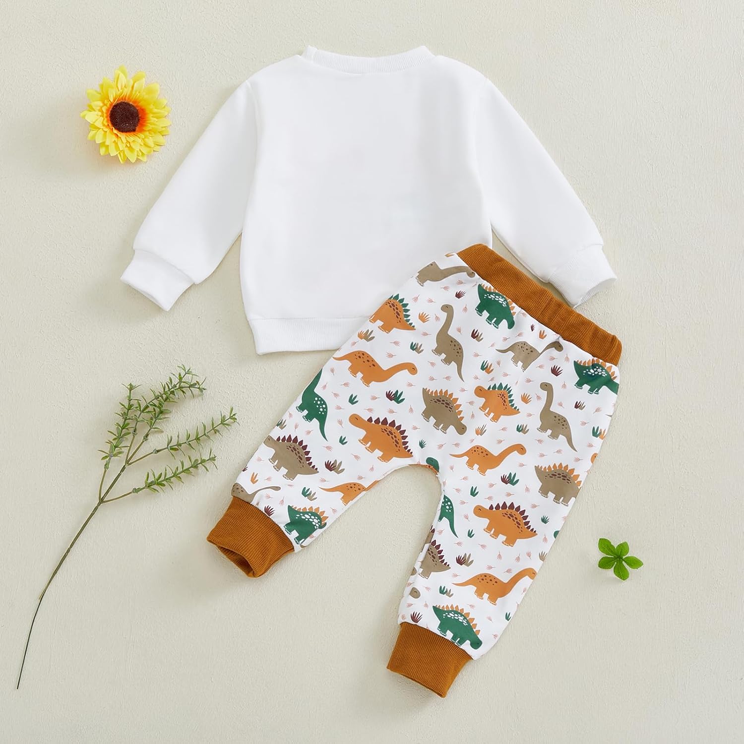 Cute Letter Dinosaur Toddler Boy Outfit - Soft Wobbly