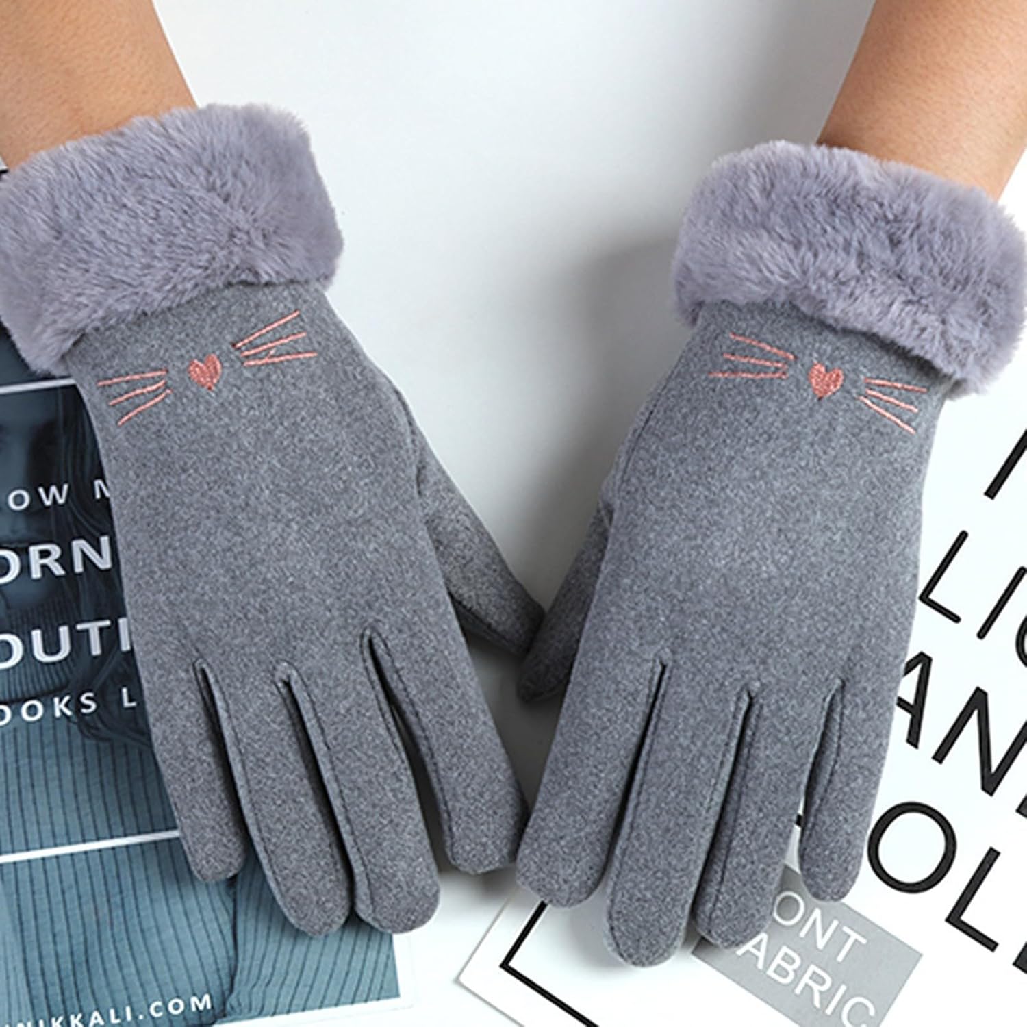 Women Winter Suede Gloves
