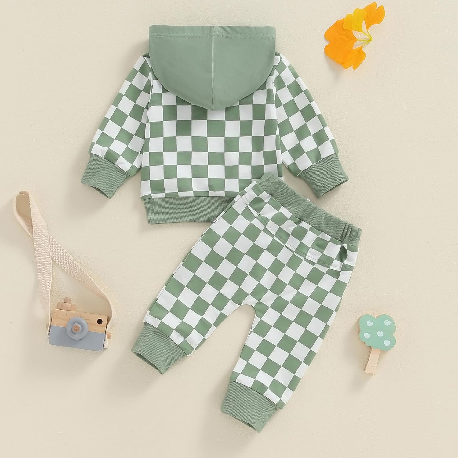 Classic Fall Outfit for Boys - Long Sleeve Pullover Checkers Set