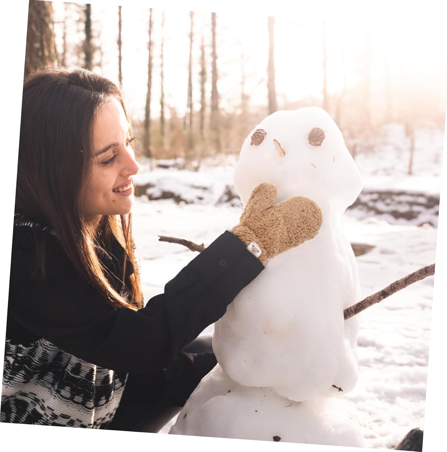 Cartoon Long-Haul Knitted gloves for girls