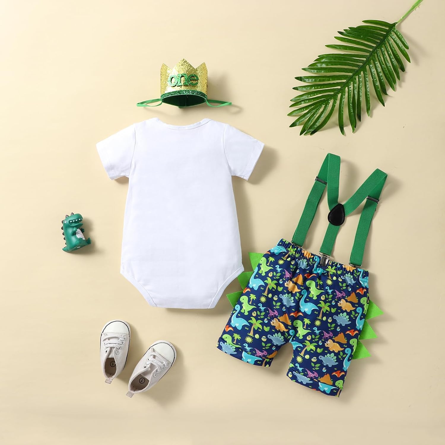 Beleva Baby Boys 1st Birthday Romper Suspenders Set