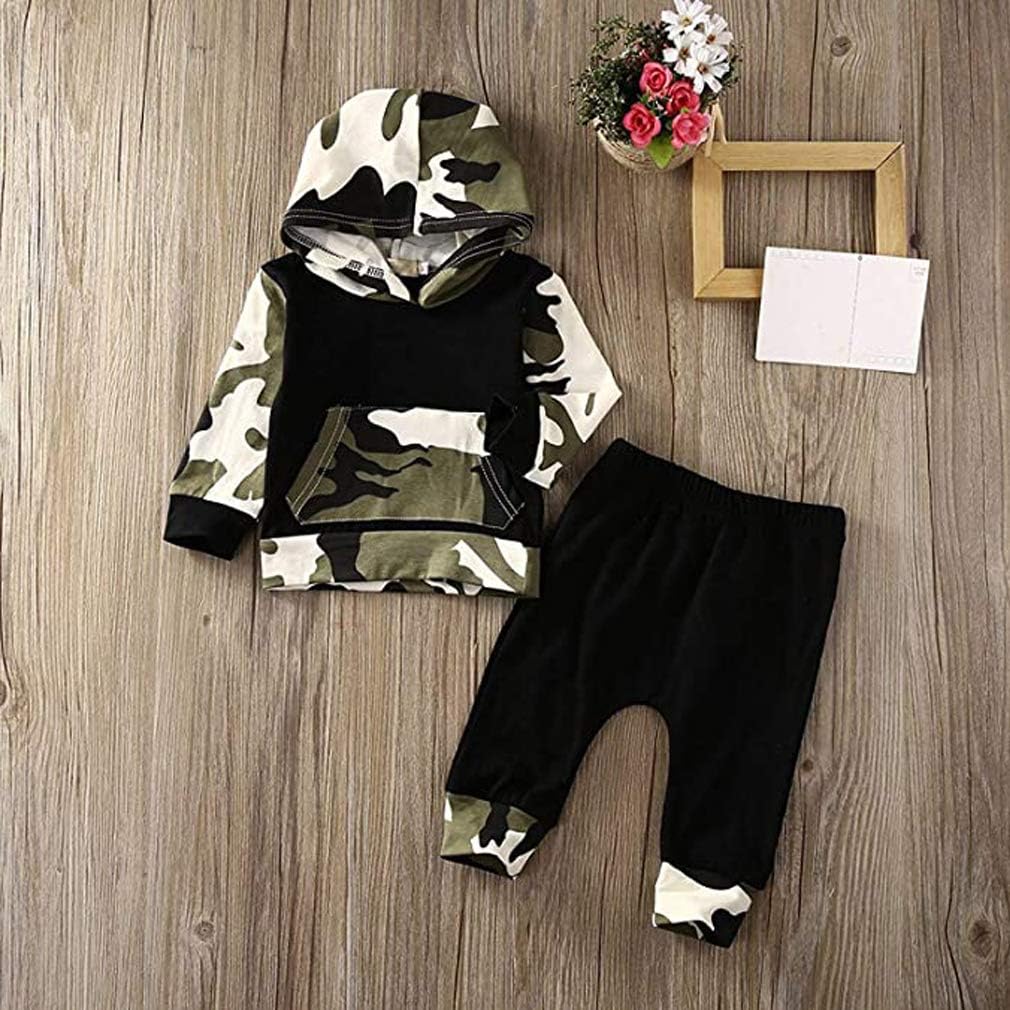 Soft 0-3 Toddler Camouflage Hoodie Set
