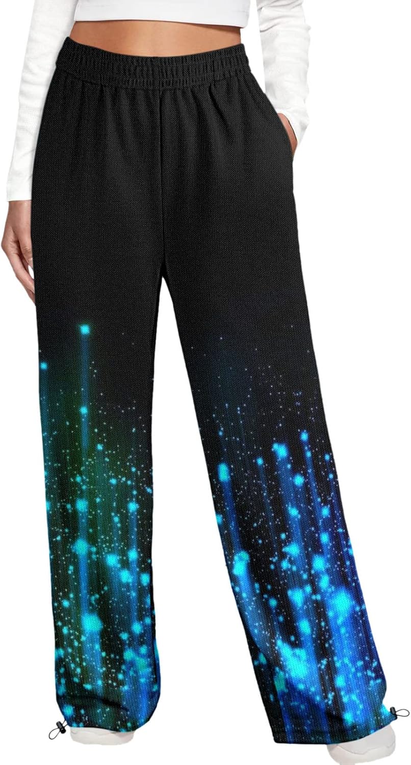 UNIKsnap Womens Unisex Baggy High Waist Sweatpants for Fall-Winter