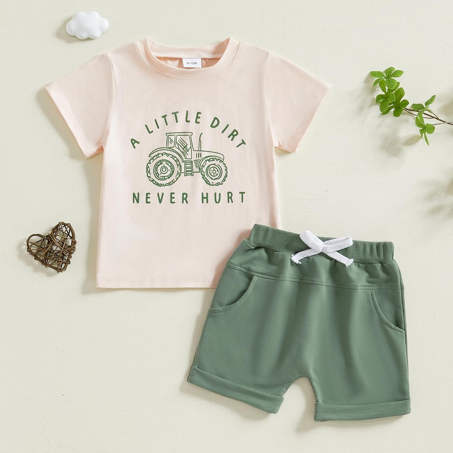 fhutpw Toddler Tractor T-Shirt Set for Boys