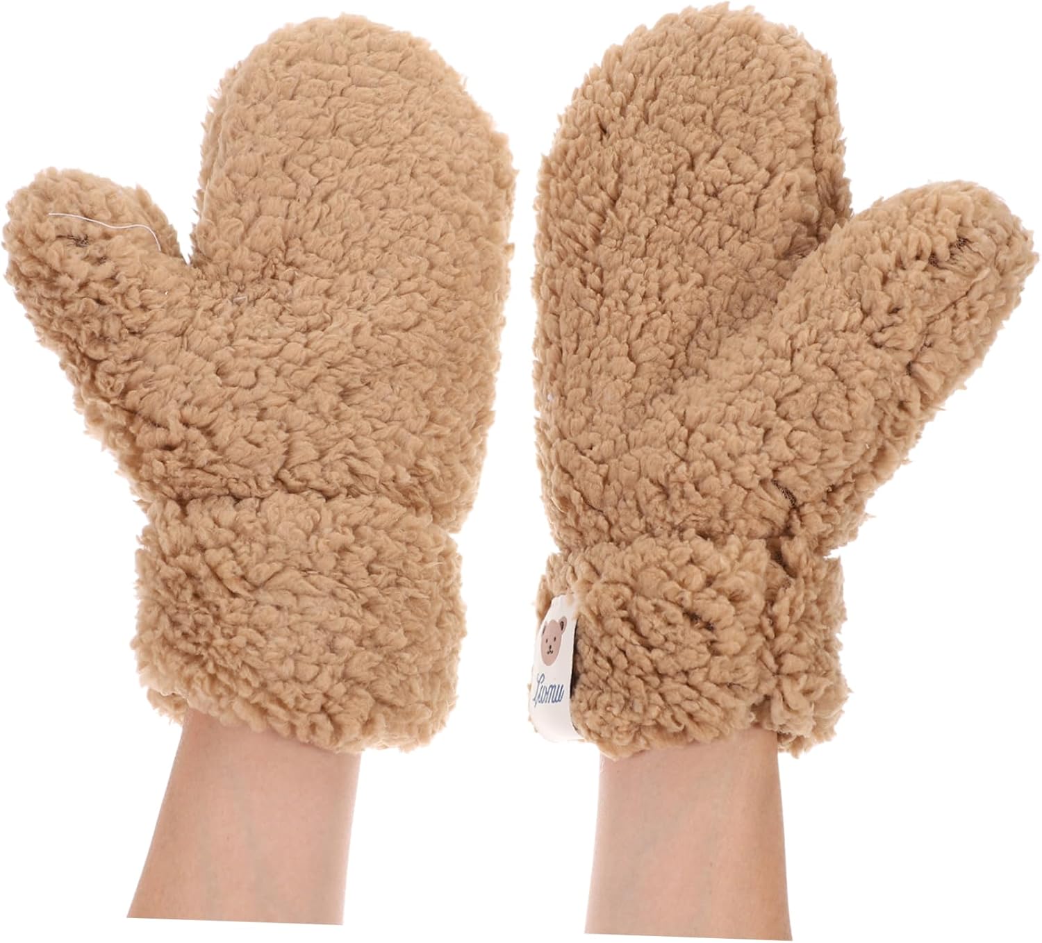 Cute WOFASHPURET Cartoon Winter Plush Mittens for Thickened Thermal Gloves