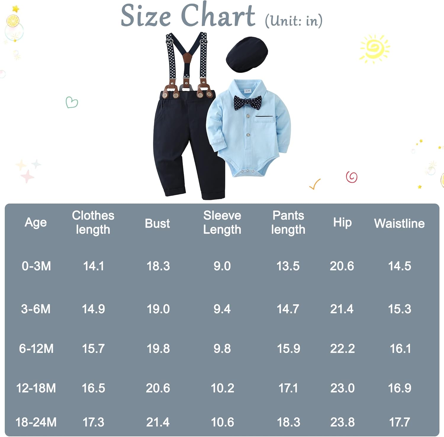 ZOEREA Baby Boy Suit 0-24M Style Comfort Style