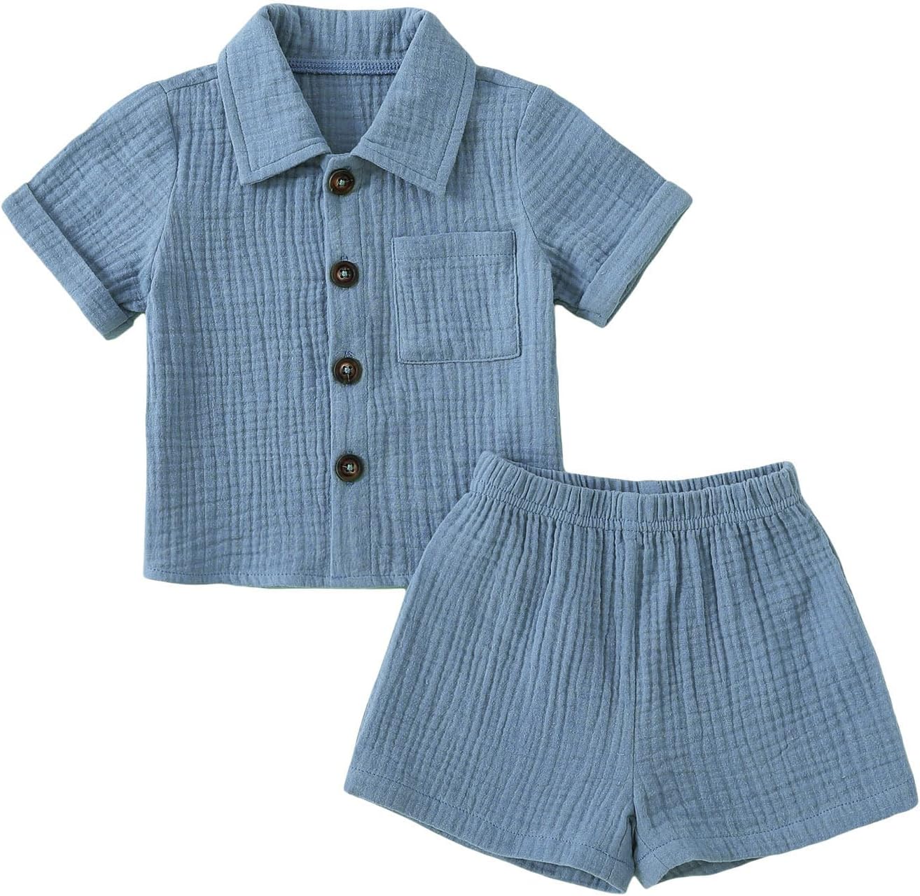 Baby Boys Clothes Set JR 100 Cotton Button Down Shirt Gauze Shorts
