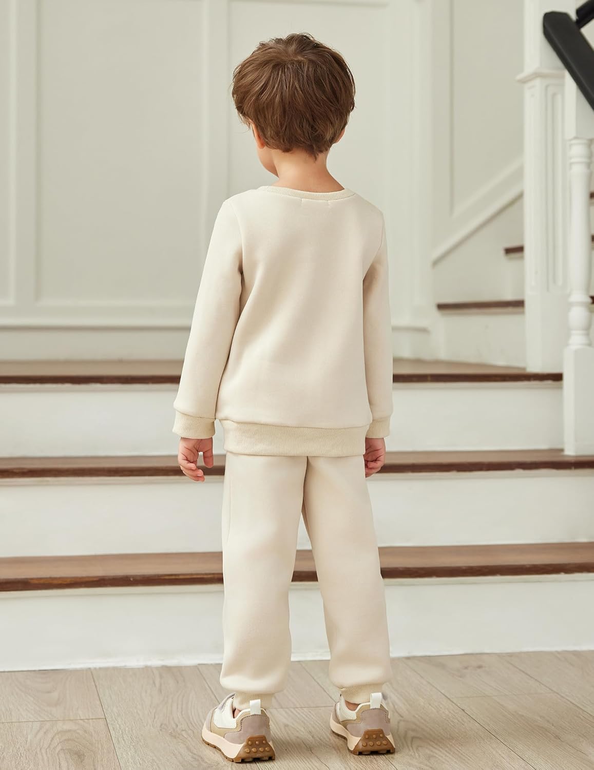 Arshiner Boys Round Neck Long Sleeve Sweatshirt Pants Set - Toddler FallWinter Clothes