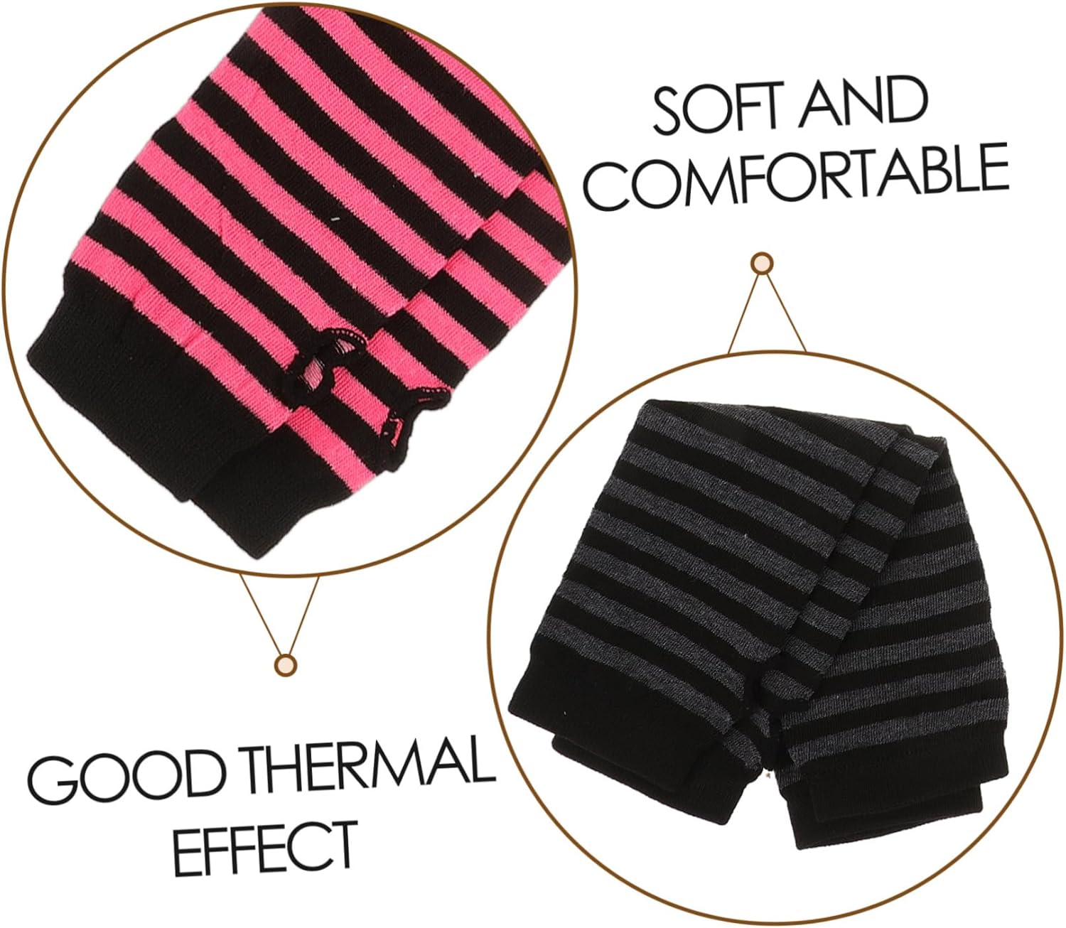 FOMIYES Stripe Fingerless Gloves for Women Tech Warm