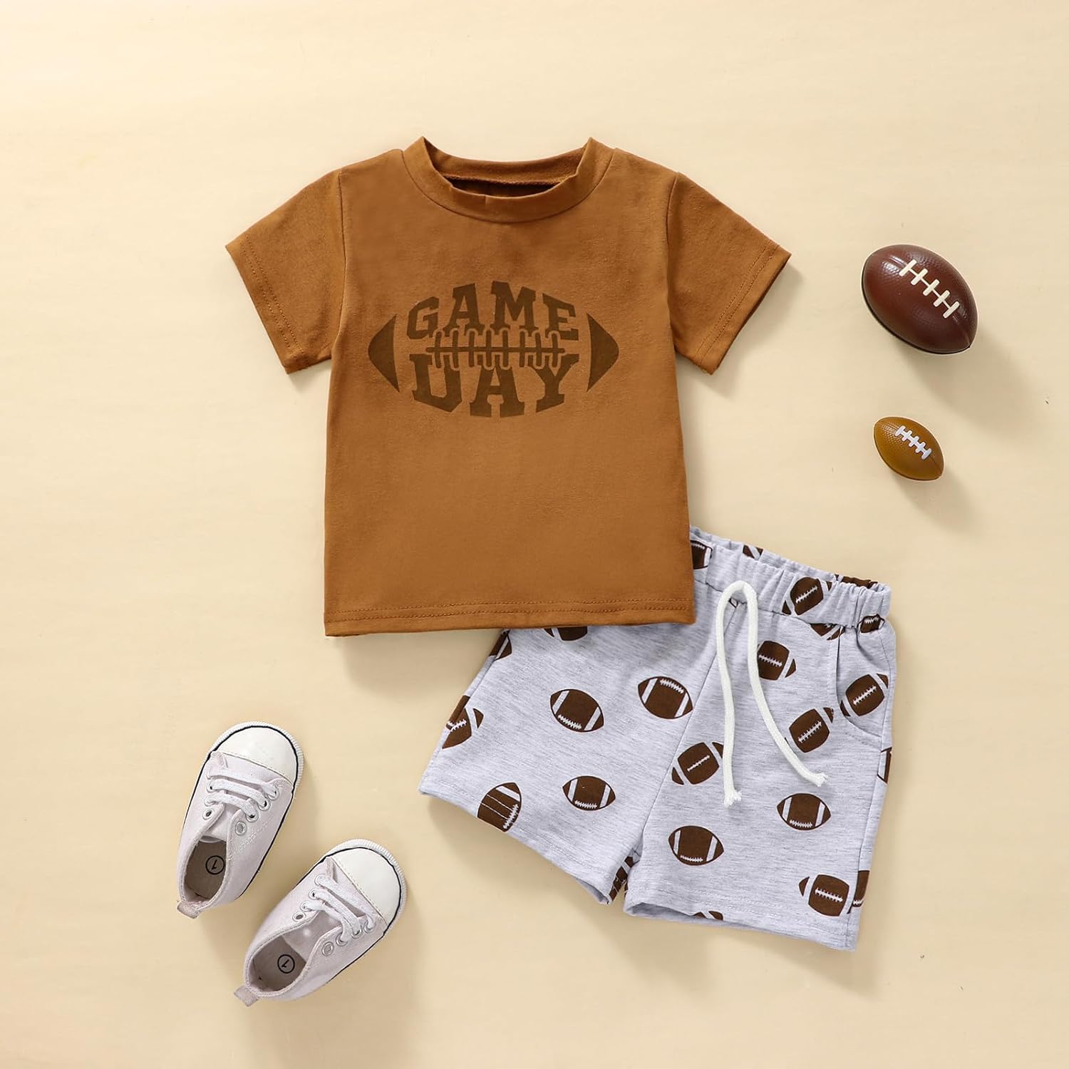 Xiaodriceee Toddler Boys Football Game Outfit Set