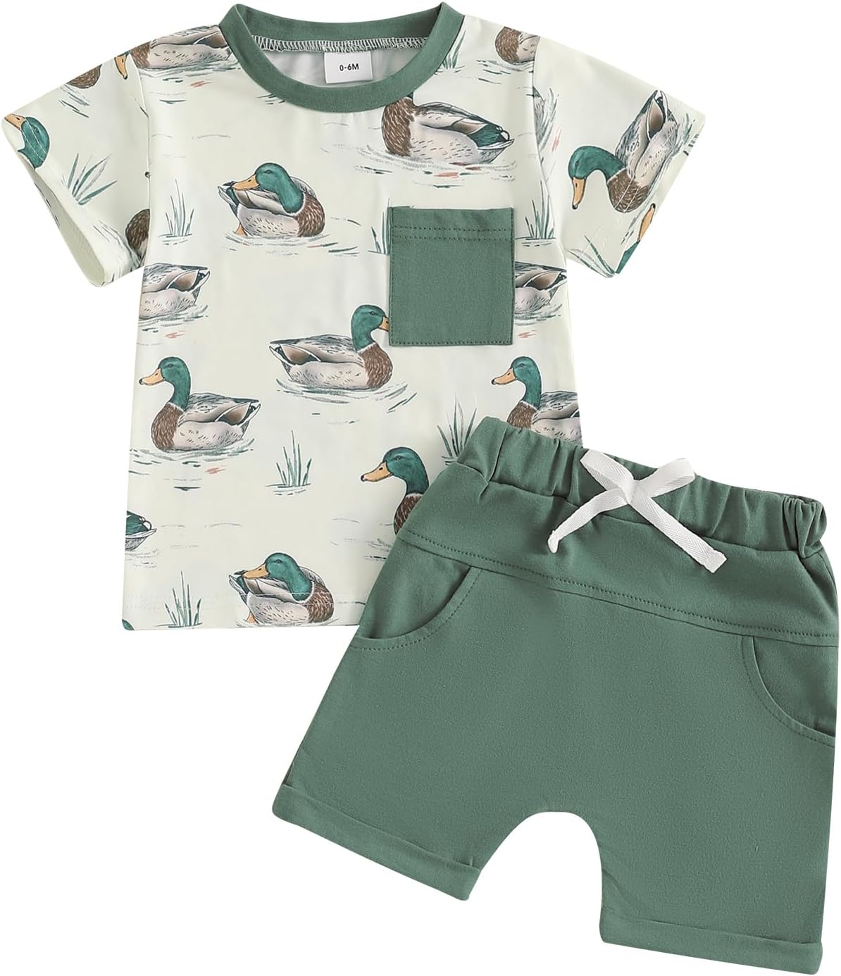Adorable Baby Boy Summer Outfit Checkered Plaid Two in 1