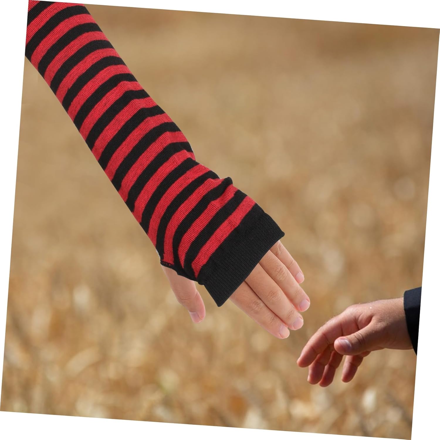 FOMIYES Stripe Fingerless Gloves for Women Tech Warm