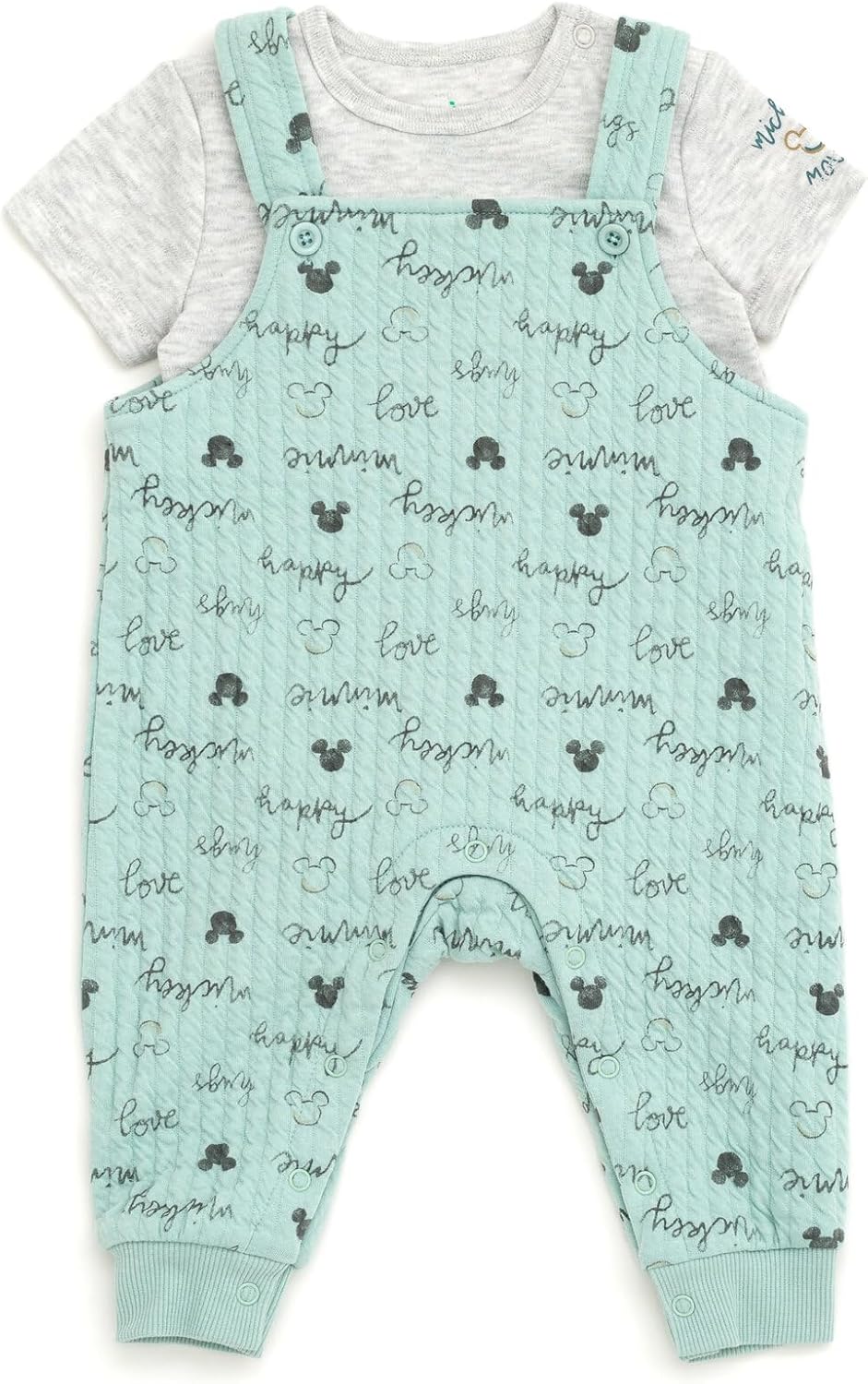 Disney Minnie Mouse and Mickey Mouse Baby Bodysuit and Overall Set