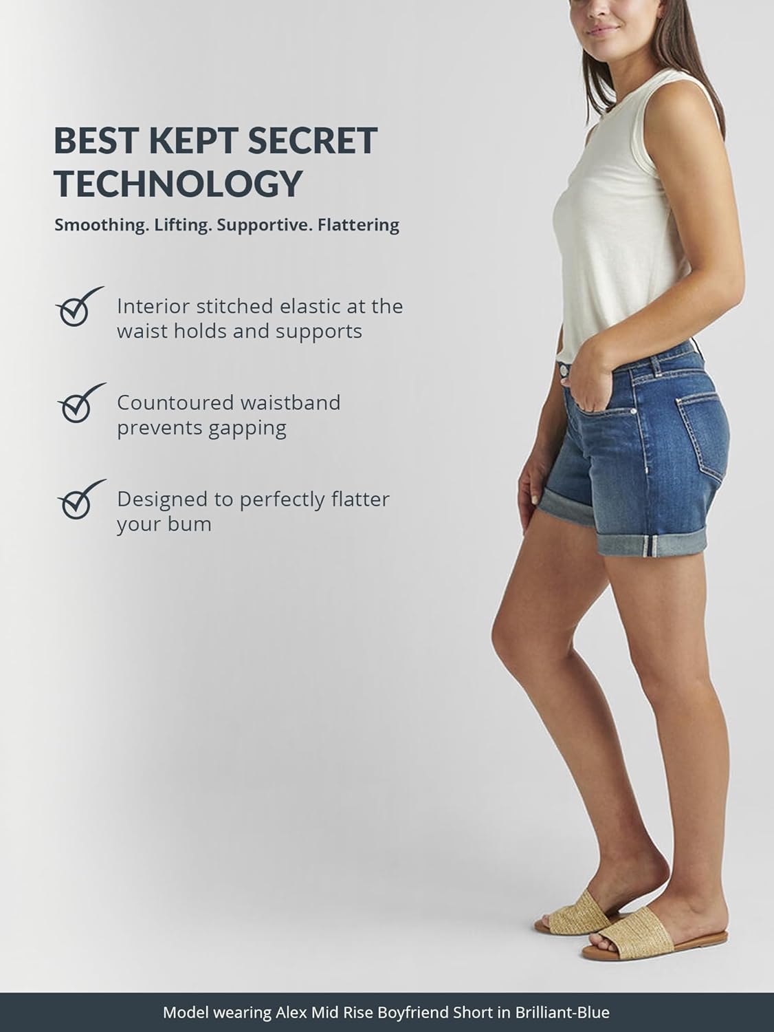 JAG Petite Alex Mid-Rise Jean Short for Women