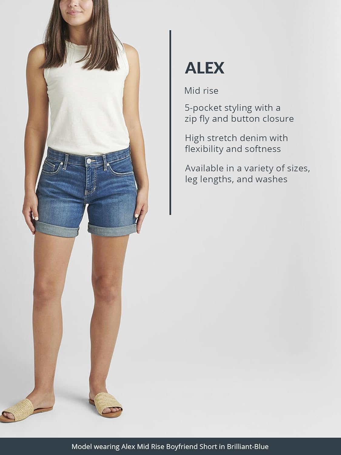 JAG Petite Alex Mid-Rise Jean Short for Women