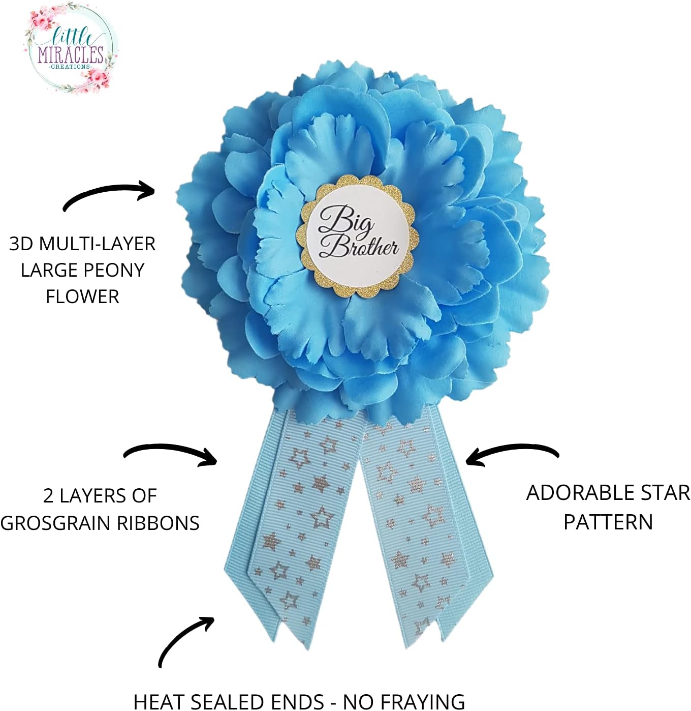 Sash Dads Pin - Maternity Belt USA Made Blue Baby Boy Shower