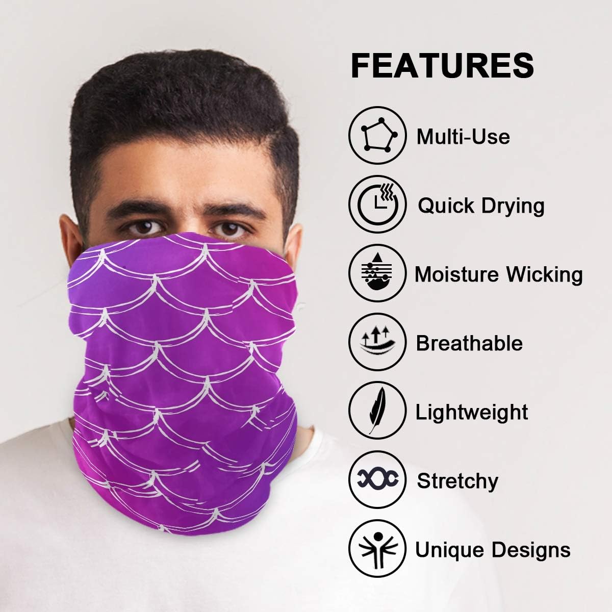 Multi-Use Face Cover with UV Protection Breathability