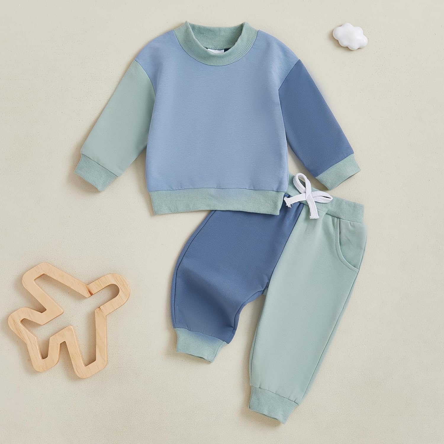 Saliuentm Baby Boys Girls Contrast Color Sweater Set