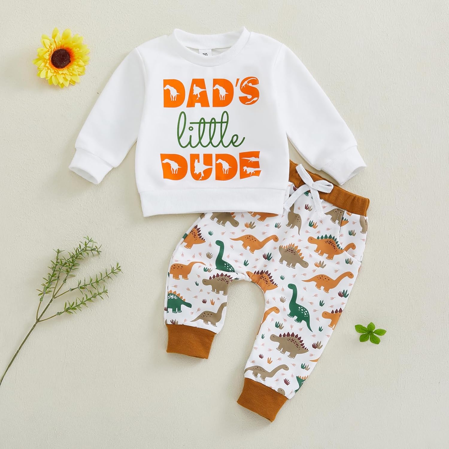 Cute Letter Dinosaur Toddler Boy Outfit - Soft Wobbly