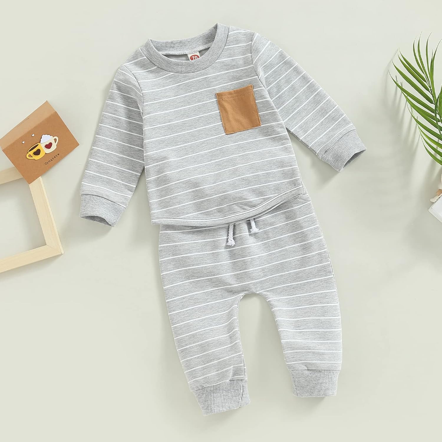 Patchwork Long Sleeve sweatshirt with Stripe Print for Toddler Boys