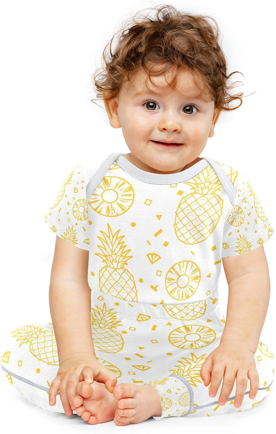 KICPOAY Baby clothing set - 0-24 months yellow fruits pineapples