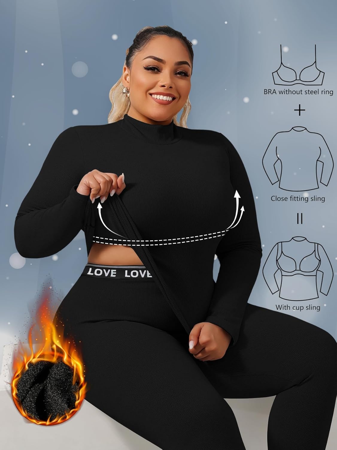 DAGGLOSA Womens Thermal Base Layer Set 1