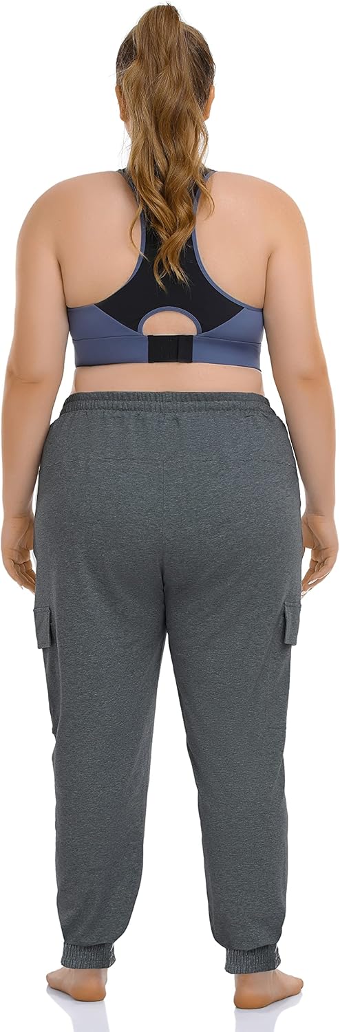 Zerdocean Womens Plus Size Active Workout Cargo Sweatpants