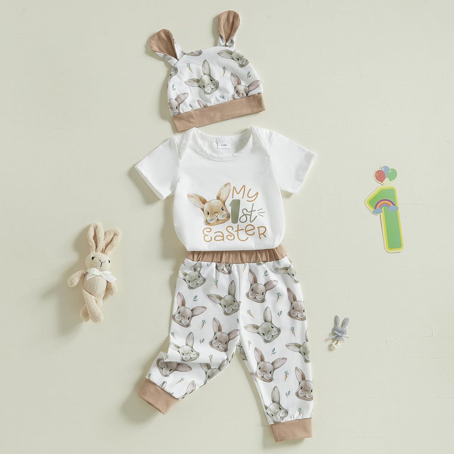 Newborn Baby Boy Girl Easter 3-Piece Outfits Set