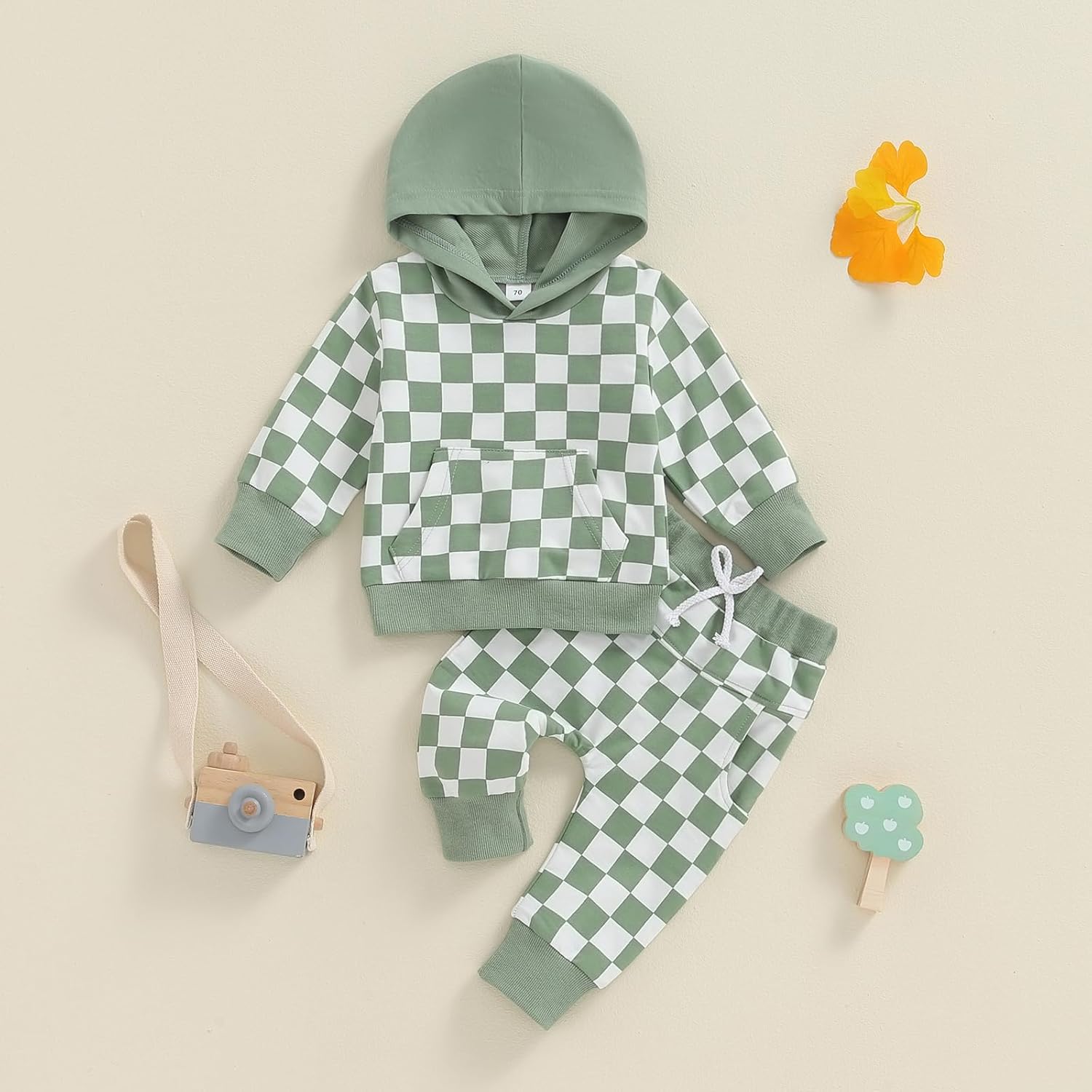 Classic Fall Outfit for Boys - Long Sleeve Pullover Checkers Set