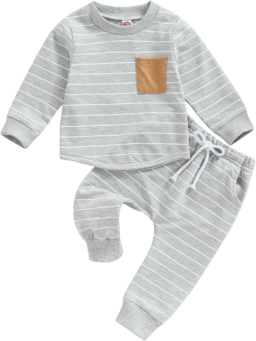 Patchwork Long Sleeve sweatshirt with Stripe Print for Toddler Boys