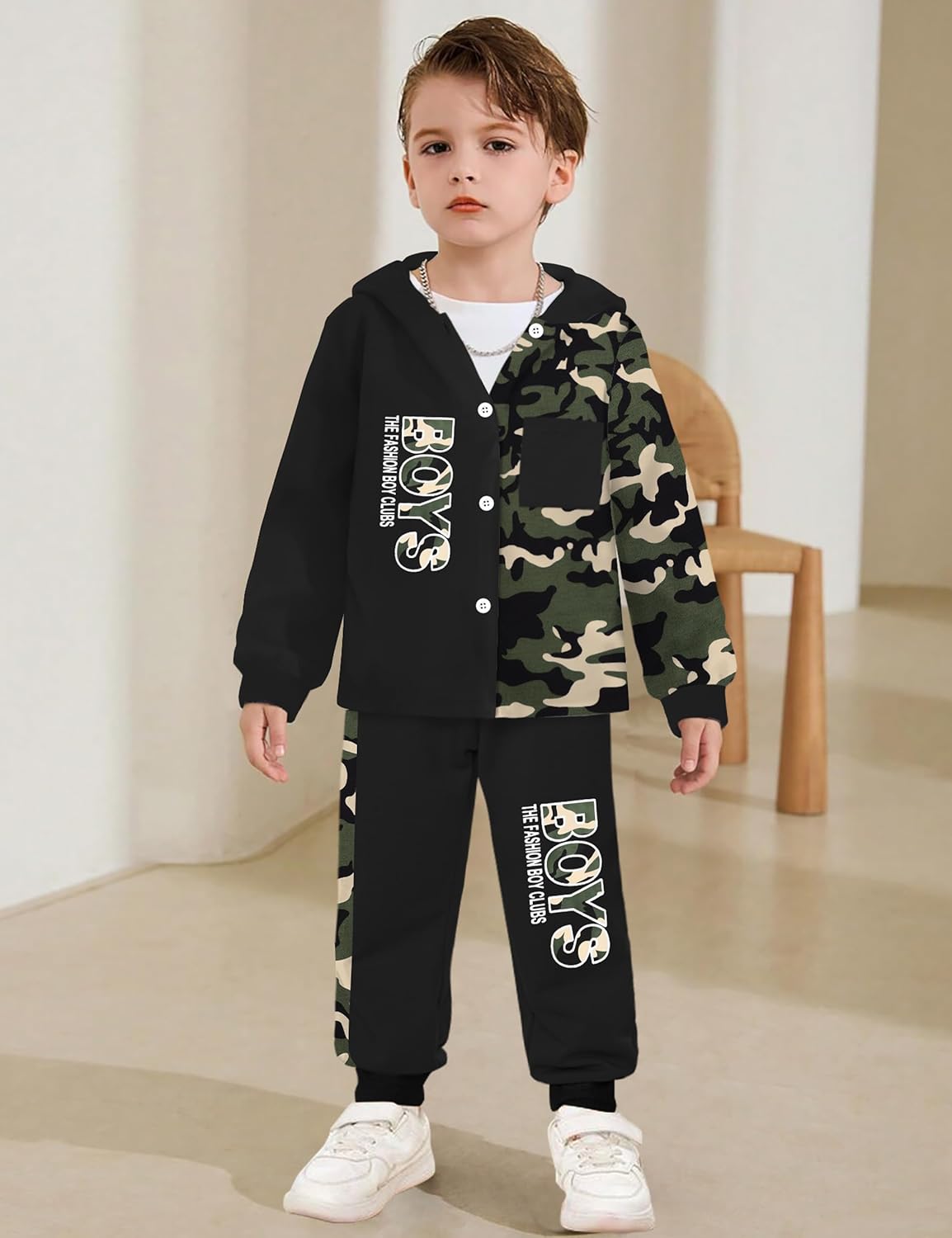 Qaoerde Toddler Plaid Hoodie for Boys FallWinter