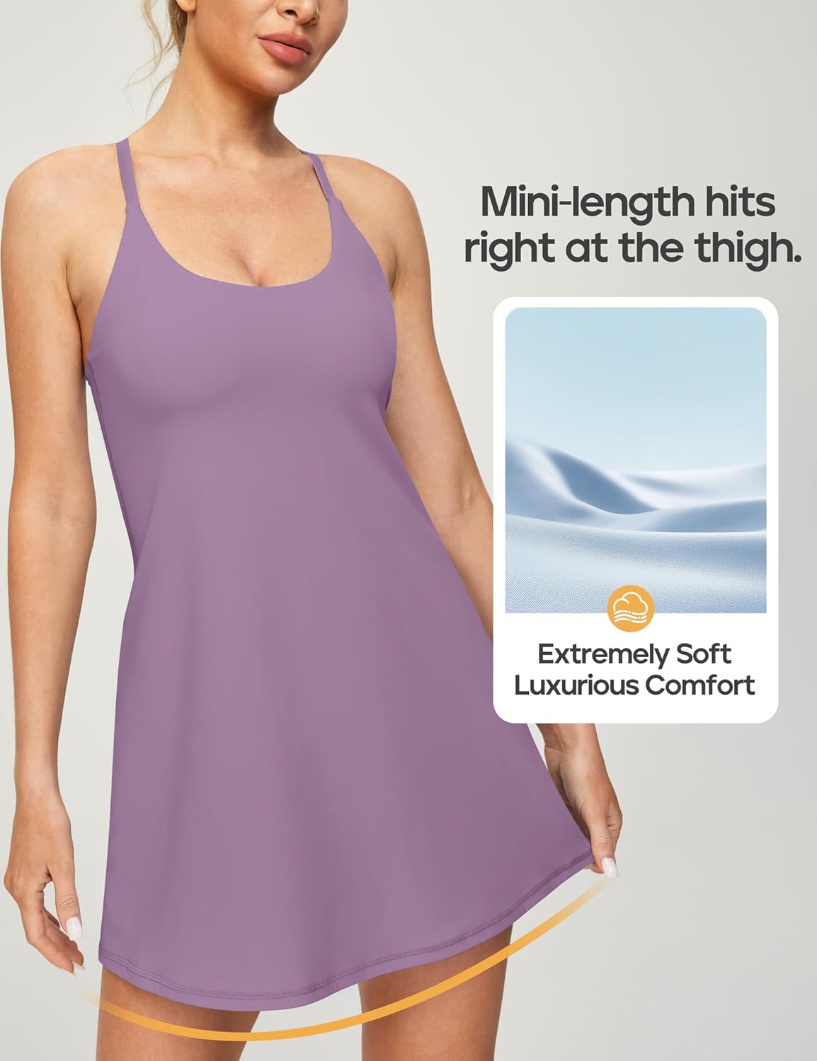 Heathyoga Womens Tennis Dress with Built-In Bra and Shorts