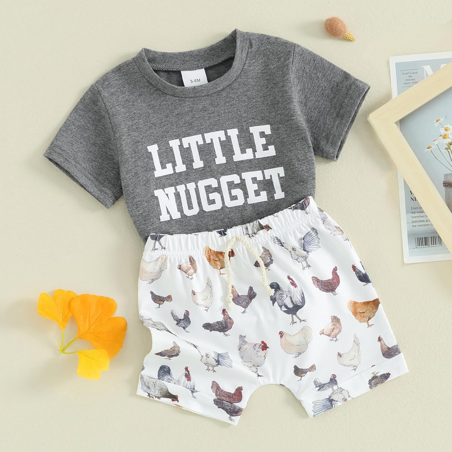 Ledy champswiin toddler baby boys farm outfits 2-piece casual summer set