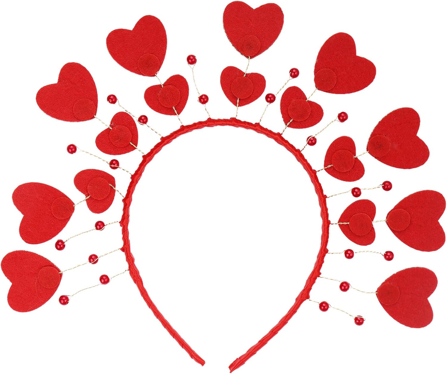 Red Heart Sequin Headband Valentines Day