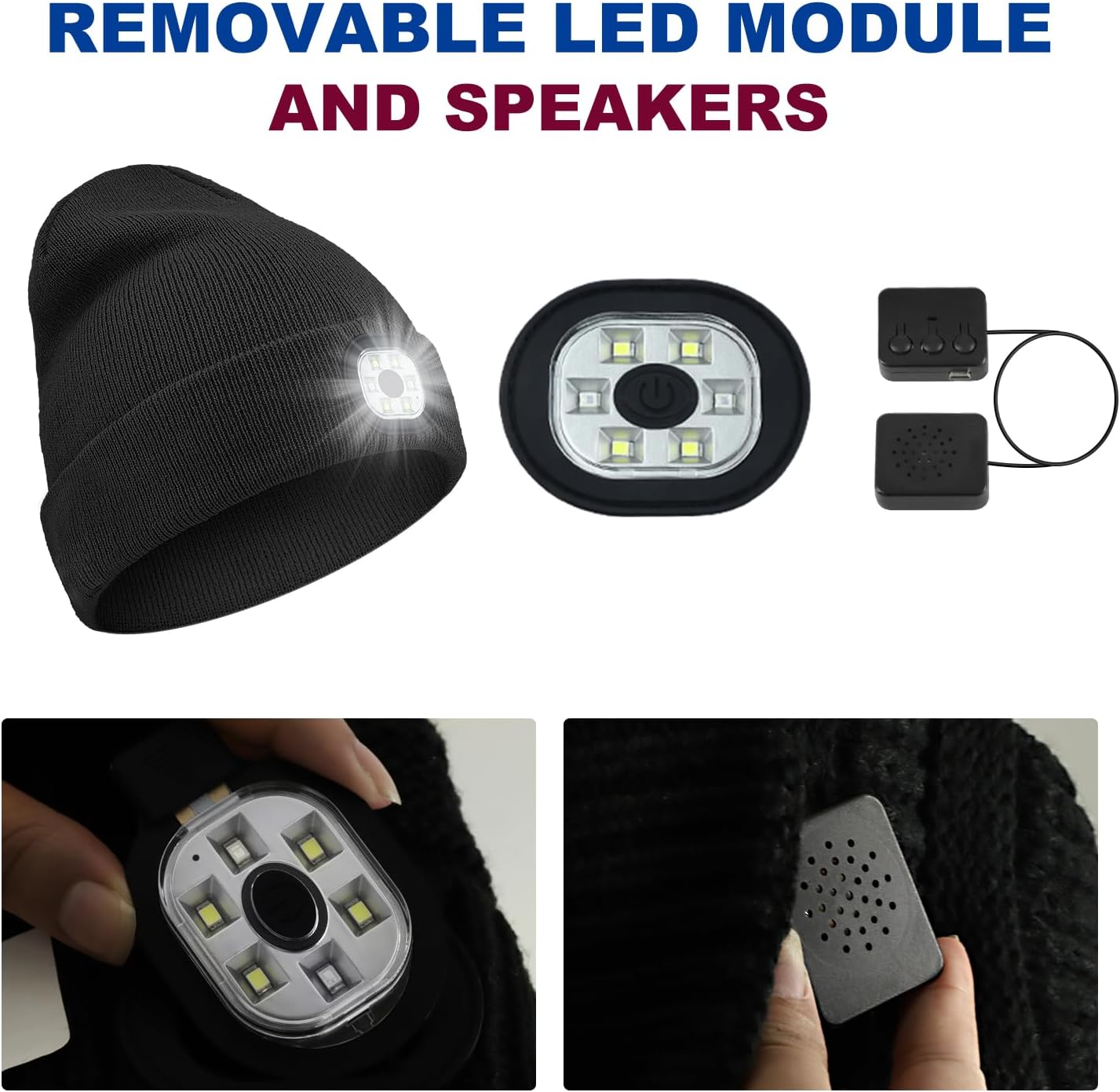 Spevert Unisex LED Bluetooth Beanie Winter Hat